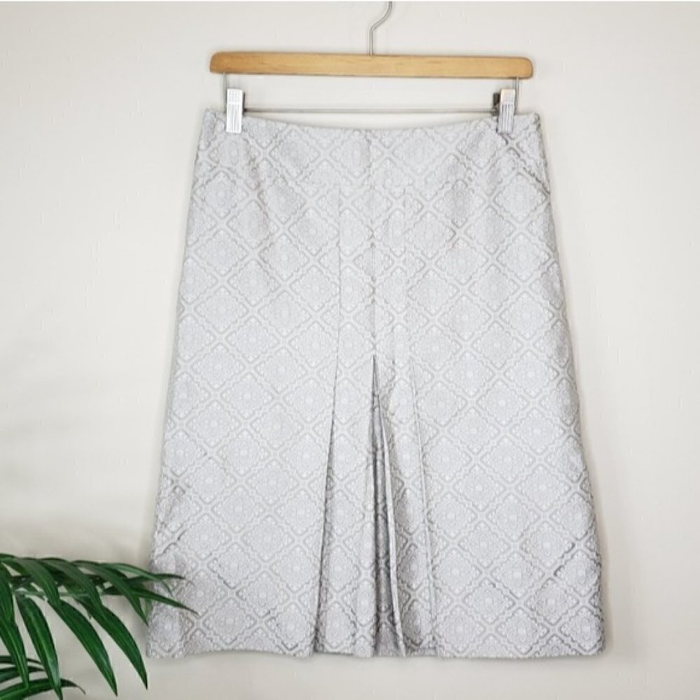 LOFT Silvery Champagne Silk Blend Skirt Size 4